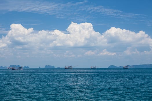Boat on the sea in Southern of Thailand