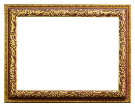 Gold frame on white background