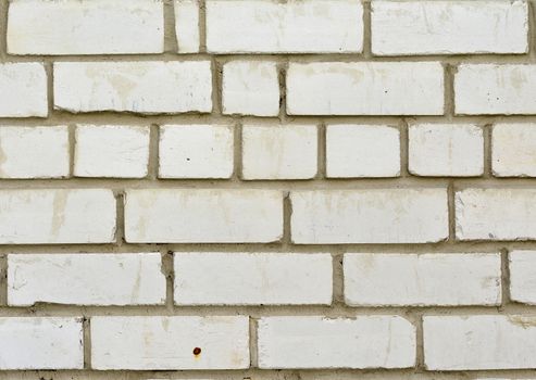 Wall of white bricks. Close up construction background