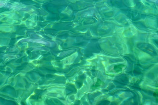Turquoise water surface in the pool. Close up