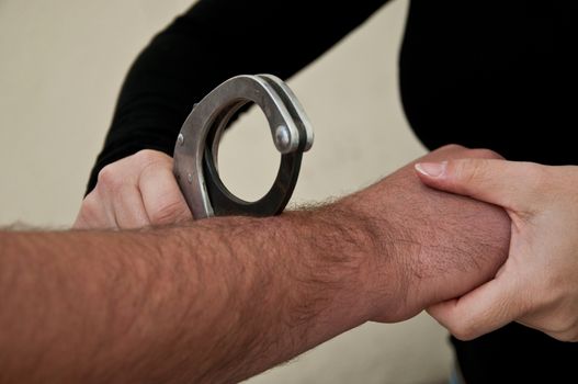 man handcuffed