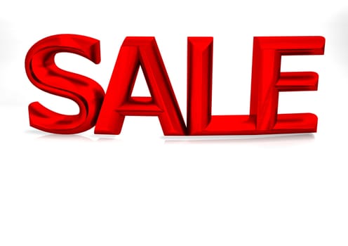 Glossy three-dimensional inscription Sale as a sign.