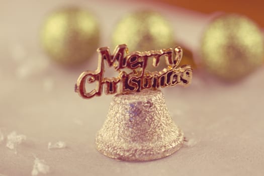Christmas decoration with two bells isolated on white