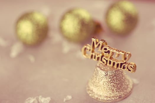 Christmas decoration with two bells isolated on white
