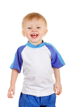 Happy Baby Boy Portrait Isolated on the White Background