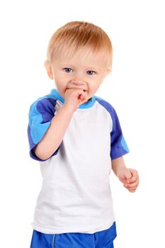 Cheerful Baby Boy Isolated on the White Background