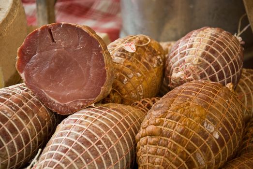 Sausage at a French Market closeup