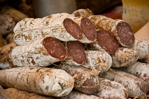 Sausage at a French Market closeup