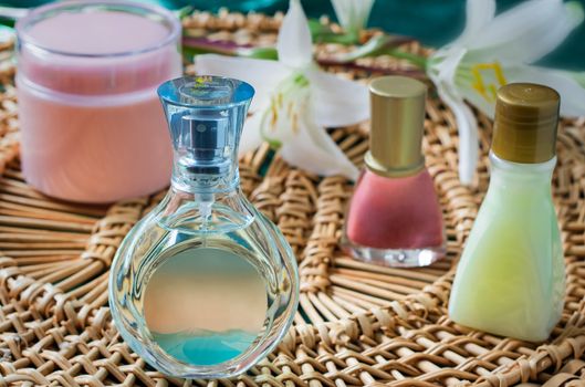 Cosmetics for care of a body and the person: cream, shampoo, deodorant