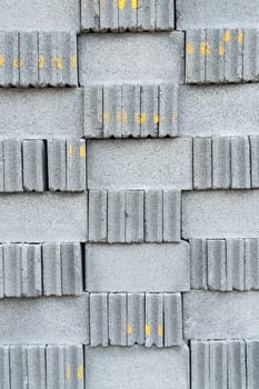 Grey stone bricks wall texture or background