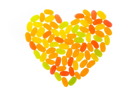 Jelly Bean arrange to be heart