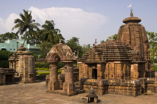 Ancient Hindu Temple (Mukteshvara Temple). Ornately carved building with unique entrance arch. Bhubaneswar, Orissa, India. 10th Century AD