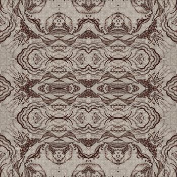 Seamless artistic background, abstract graphic pattern on vintage linen canvas