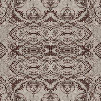 Seamless artistic background, abstract graphic pattern on vintage linen canvas