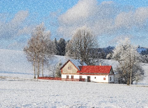 cottage in the winter