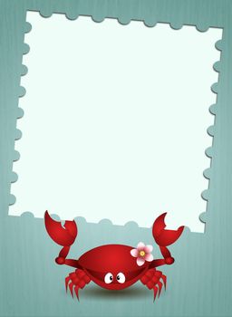 illustration of Funny crab with message