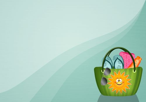 illustration of a Beach bag background