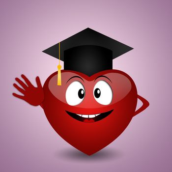 Funny heart graduate