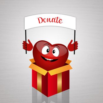 illustration of Funny heart for organ donation