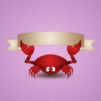 illustration of Funny crab with message