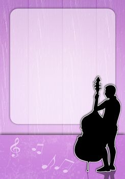 illustration of Man with cello silhouette
