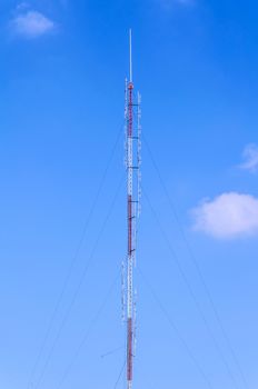Tower for radio antenna with blue sky