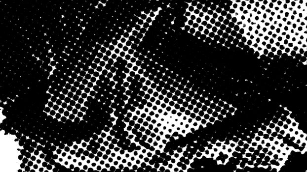 Halftone Abstraction 052. Black and white halftone screen image abstraction.