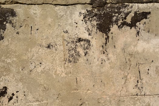 The old, cracked concrete surface. Close up