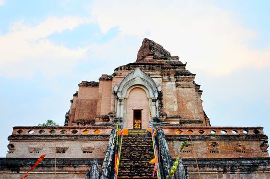 Chedi Luang temple, Famous Buddhist temple in Chiangmai, Thailand