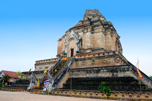 Chedi Luang temple, Famous Buddhist temple in Chiangmai, Thailand