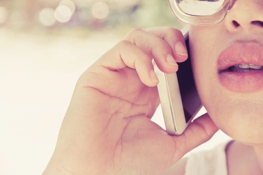 close up image of Phone on hands.