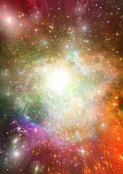 Far being shone nebula and star field against space. "Elements of this image furnished by NASA".