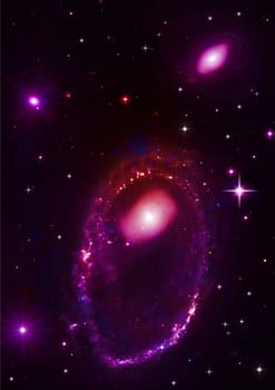 Star field in space, a nebulae and a gas congestion.