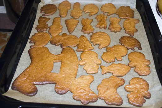 baking of christmas gingerbreads