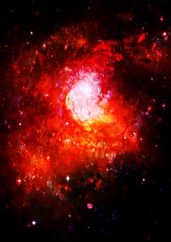 Far being shone nebula and star field against space.