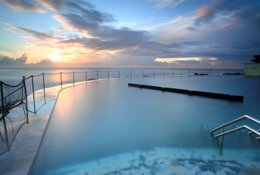 Brronte Baths, Bronte Beach, Australia, just after sunrise.  Long exposure