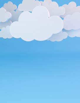 3D render of Clouds template for Your text.