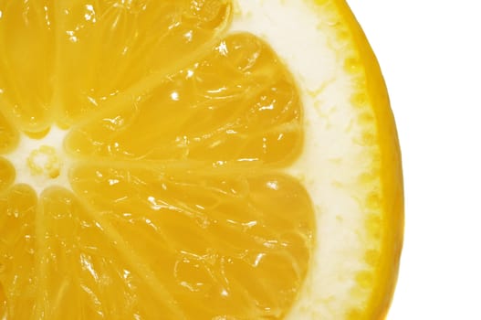Slice lemon extreme close up                               