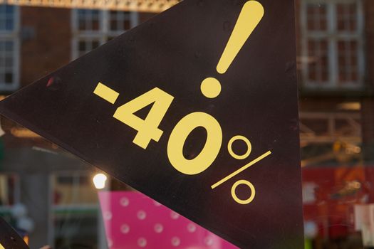 Sale special offer discount seasonal sign 40 percent off the price                               