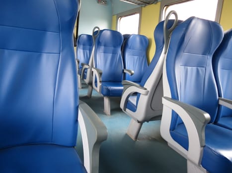 VERONA, CIRCA MARCH 2013 - train seats empty useful as travel concept, in Verona, March 2013