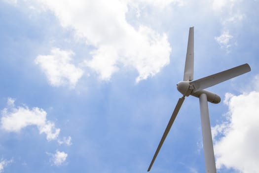 wind turbine with blue sky