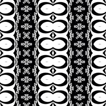 Digital computer graphic - seamless decorative ornament in a black - white colors for design.