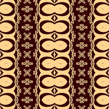 Digital computer graphic - seamless decorative ornament in a Brown colors for design.
