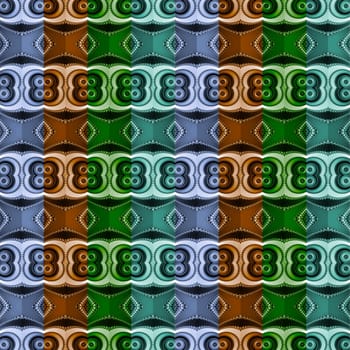 Digital computer graphic - seamless decorative ornament in a bright colors for design.