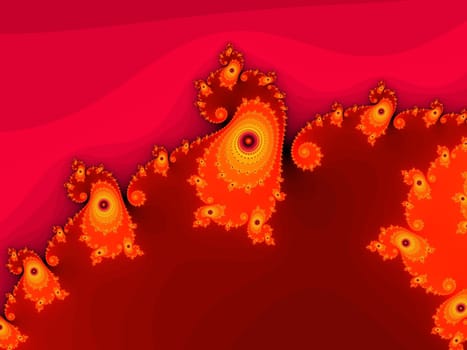 Digital computer graphic - rendering. Patterned fractal background with spiral for design.