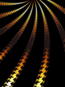 Digital computer graphic - rendering. Patterned fractal background with spiral for design.