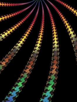 Digital computer graphic - rendering. Patterned fractal background with spiral for design.