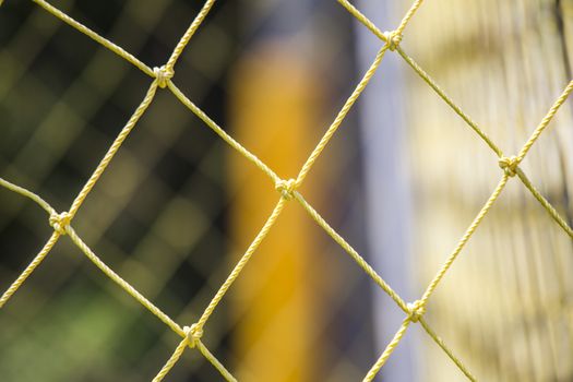 Soccer goal net with blurry background