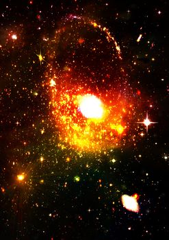 Far being shone nebula and star field against space. "Elements of this image furnished by NASA".