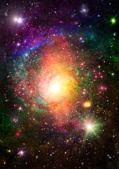 Far being shone nebula and star field against space. "Elements of this image furnished by NASA".